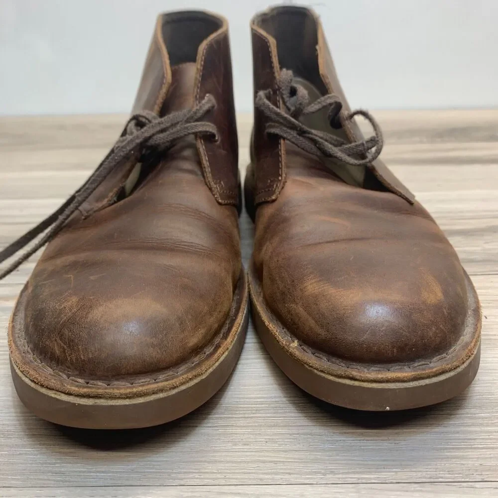 Clarks Men's Bushacre 2 Chukka Boot Desert Leather Brown US 11.5 M‎